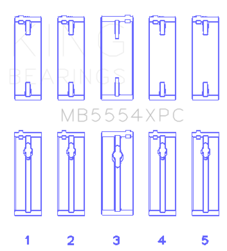 King Engine Bearings Toyota 3Sgte/16V 2.0L (Size +0.50mm) Main Bearing Set