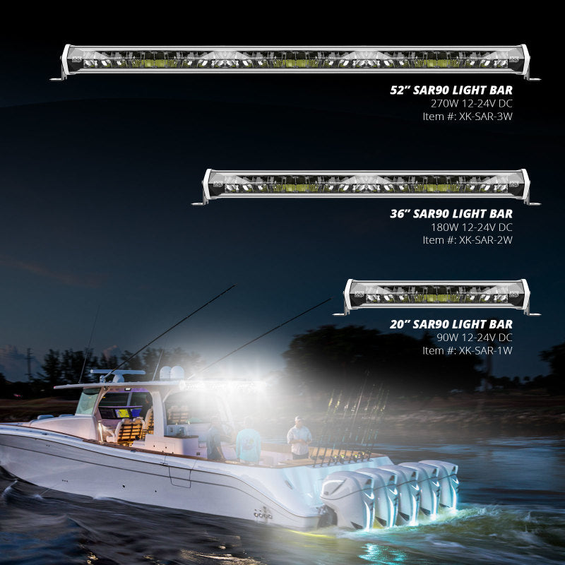 XKGLOW XK Glow SAR360 Light Bar Kit Emergency Search and Rescue Light System White (4) 20In