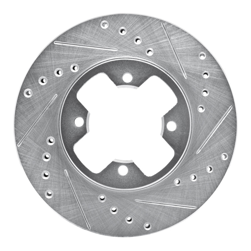 R1 Concepts R1 79-83 Nissan 280ZX Front Right Drilled & Slotted Silver Brake Rotor