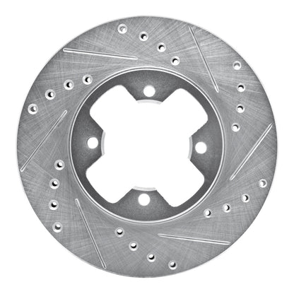 R1 Concepts R1 79-83 Nissan 280ZX Front Right Drilled & Slotted Silver Brake Rotor