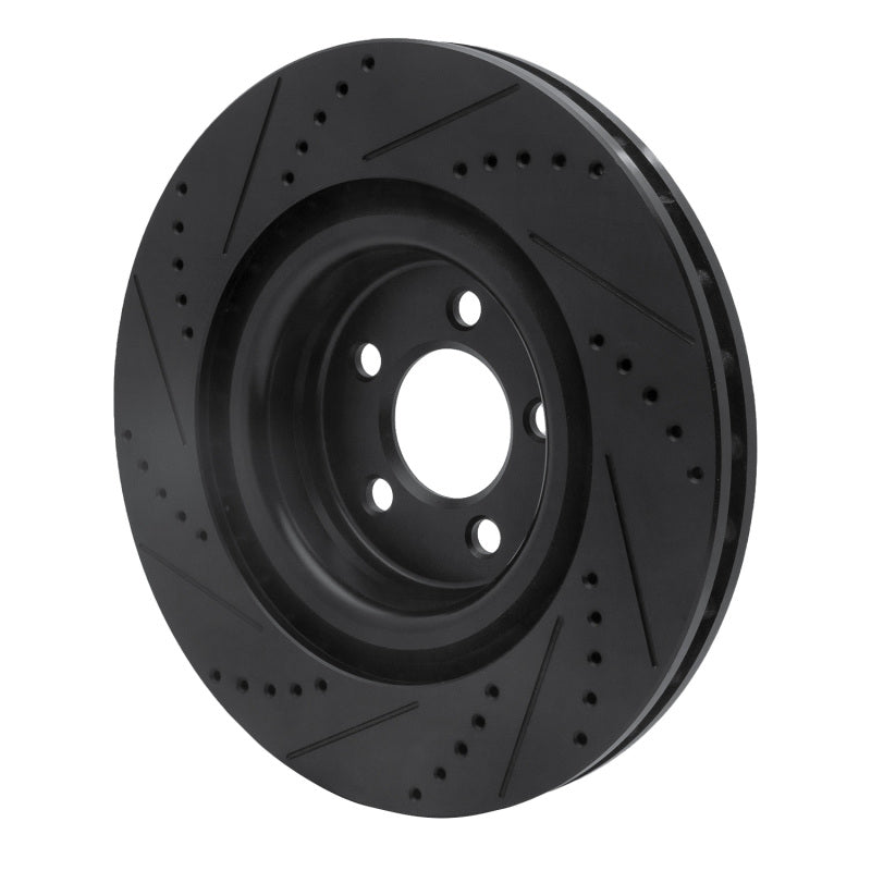 R1 Concepts R1 05-23 Chrysler 300 Front Left Drilled & Slotted Black Brake Rotor