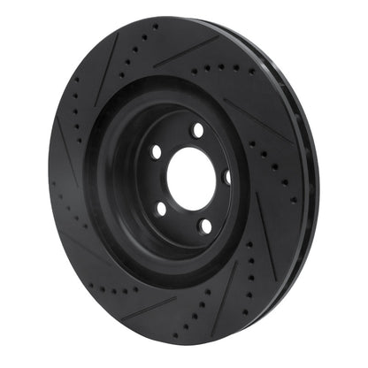 R1 Concepts R1 05-23 Chrysler 300 Front Left Drilled & Slotted Black Brake Rotor