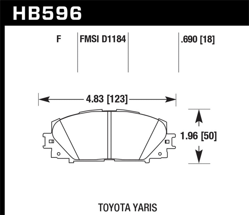 Hawk Performance Hawk 07-16 Toyota Yaris HPS 5.0 Front Brake Pads