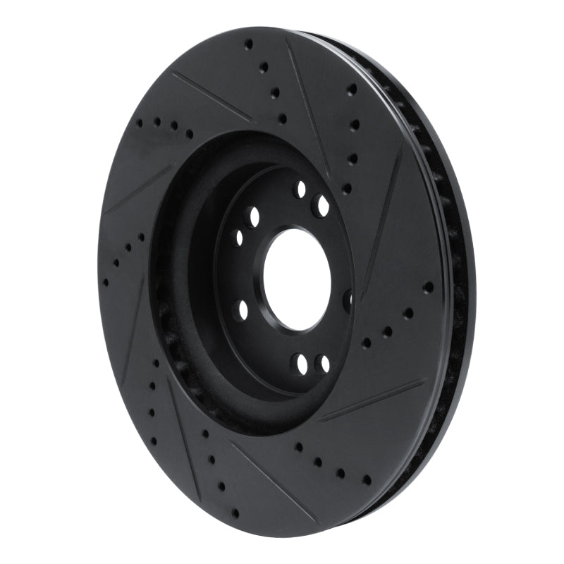 R1 Concepts R1 94-02 Mercedes-Benz SL500 Right Front Drilled & Slotted Black Brake Rotor