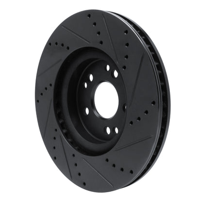R1 Concepts R1 94-02 Mercedes-Benz SL500 Right Front Drilled & Slotted Black Brake Rotor