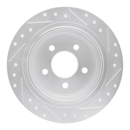 R1 Concepts R1 03-05 Ford Explorer Sport Trac Rear Left Drilled & Slotted Silver Brake Rotor