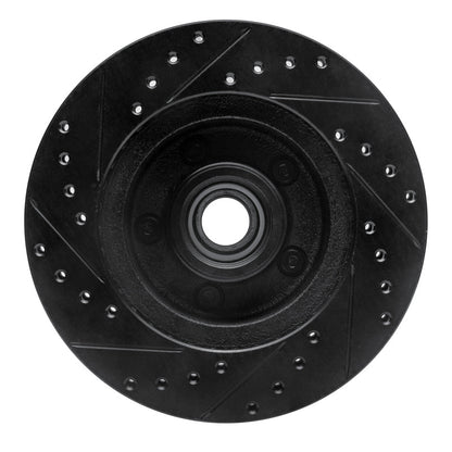 R1 Concepts R1 74-80 Ford Granada Front Right Drilled & Slotted Black Brake Rotor