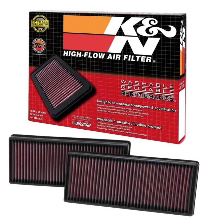 K&N Engineering K&N Replacement Air Filter 12.563in O/S Length x 5.25in O/S Width x 1.625in H (Inc 2 Filters)