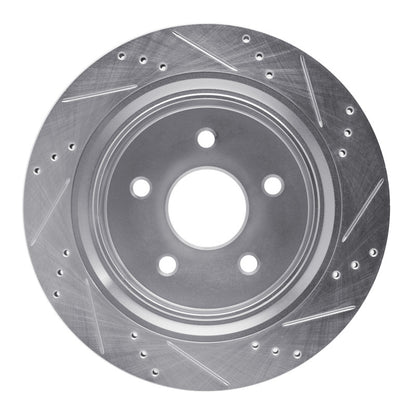 R1 Concepts R1 02-24 Chrysler ASPEN Rear Left Drilled & Slotted Silver Brake Rotor