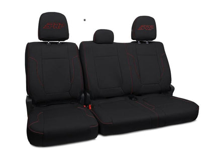 PRP Seats PRP 12-14 Ford Raptor Rear Bench Seat Covers - Black w/ Red Stitch
