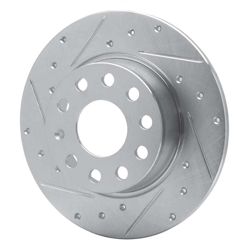 R1 Concepts R1 05-25 Audi A3 Sportback E-Tron Rear Left Drilled & Slotted Silver Brake Rotor
