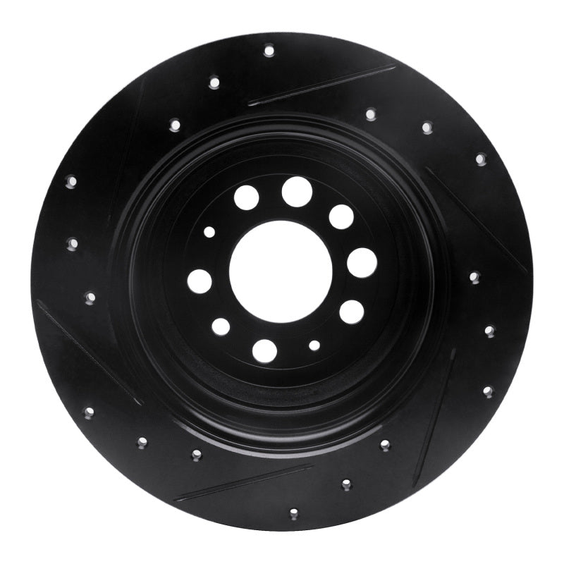 R1 Concepts R1 67-74 Volvo 164 Rear Right Drilled & Slotted Black Brake Rotor
