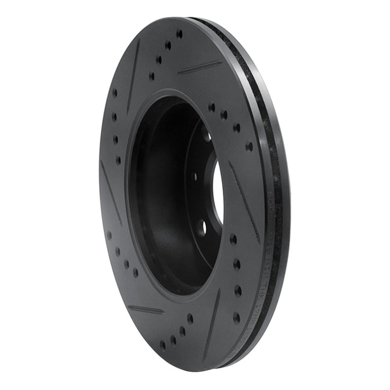 R1 Concepts R1 03-06 Dodge Verna (Mexico) Front Right Drilled & Slotted Black Brake Rotor