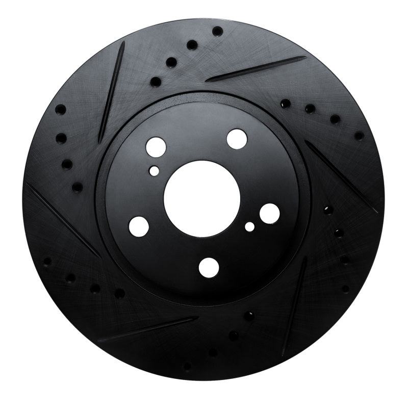 R1 Concepts R1 09-15 Toyota Corolla (Mexico) Front Left Drilled & Slotted Black Brake Rotor
