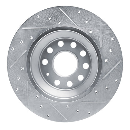 R1 Concepts R1 16-25 Audi Q3 Rear Left Drilled & Slotted Silver Brake Rotor
