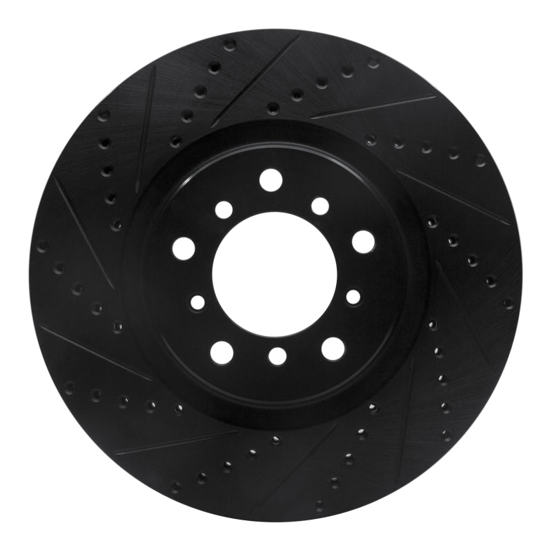 R1 Concepts R1 01-06 BMW M3 Right Front Drilled & Slotted Black Brake Rotor