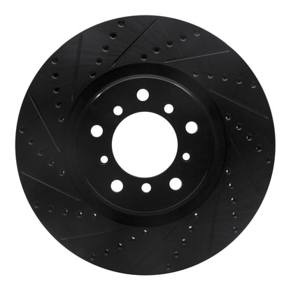R1 Concepts R1 01-06 BMW M3 Right Front Drilled & Slotted Black Brake Rotor