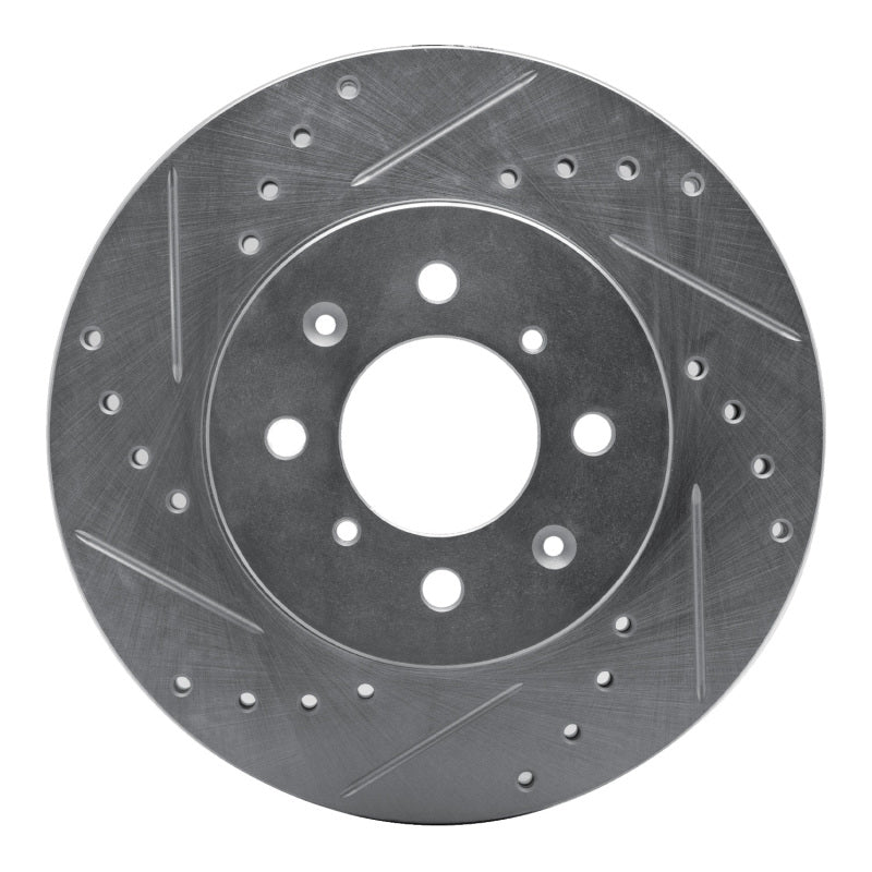 R1 Concepts R1 88-91 Honda Accord Coupe Front Left Drilled & Slotted Silver Brake Rotor
