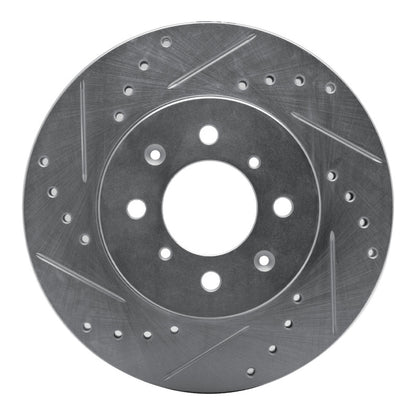 R1 Concepts R1 88-91 Honda Accord Coupe Front Left Drilled & Slotted Silver Brake Rotor