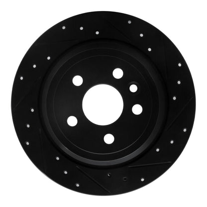 R1 Concepts R1 13-15 Land Rover LR2 Rear Right Drilled & Slotted Black Brake Rotor