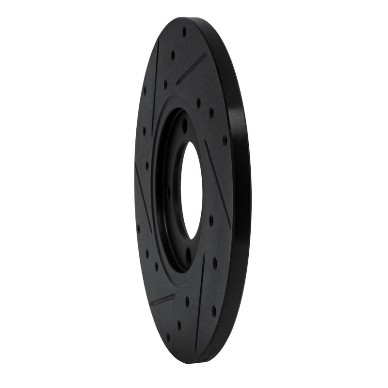 R1 Concepts R1 76-81 Toyota Celica Front Right Drilled & Slotted Black Brake Rotor