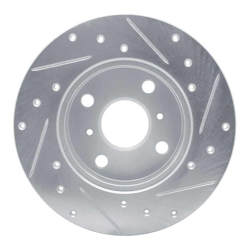 R1 Concepts R1 83-90 Toyota Tercel Front Left Drilled & Slotted Silver Brake Rotor