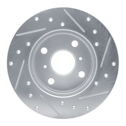 R1 Concepts R1 83-90 Toyota Tercel Front Left Drilled & Slotted Silver Brake Rotor