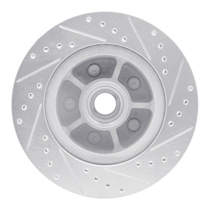 R1 Concepts R1 68-70 Ford Falcon Front Left Drilled & Slotted Silver Brake Rotor