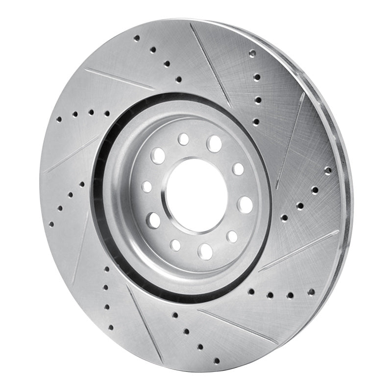 R1 Concepts R1 14-25 Alfa Romeo Tonale Front Left Drilled & Slotted Silver Brake Rotor