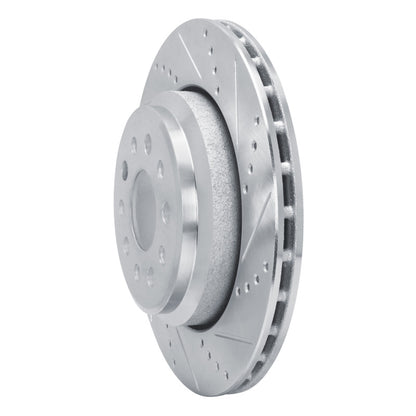 R1 Concepts R1 14-16 Maserati Ghibli Rear Right Drilled & Slotted Silver Brake Rotor