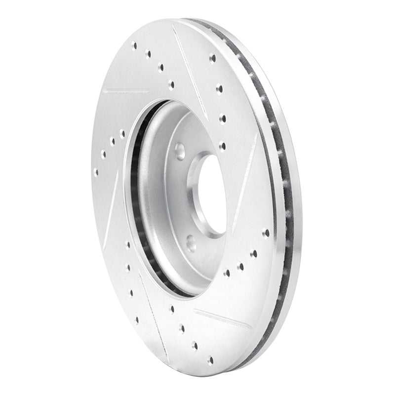 R1 Concepts R1 05-12 Ford Focus Front Left Drilled & Slotted Silver Brake Rotor