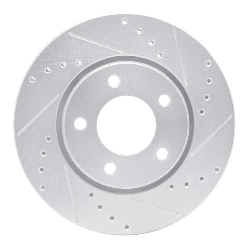 R1 Concepts R1 01-07 Chrysler Voyager Front Right Drilled & Slotted Silver Brake Rotor