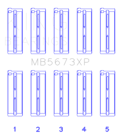 King Engine Bearings Honda F20C/F22C 16v Performance Main Bearing Set - Size STD