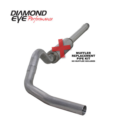 Diamond Eye Performance Diamond Eye KIT 4in Catback MFLR RPLCMENT PIPE Single AL: 94-97 FORD 7.3L F250/F350 PWRSTROKE