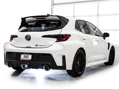 AWE Tuning 23-24 Toyota GR Corolla Track Edition Cat-Back Exhaust - Chrome Silver Tips