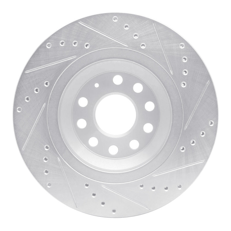 R1 Concepts R1 06-25 Audi A3 Quattro Rear Left Drilled & Slotted Silver Brake Rotor