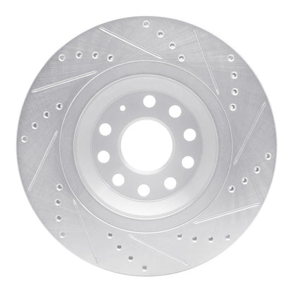 R1 Concepts R1 06-25 Audi A3 Quattro Rear Left Drilled & Slotted Silver Brake Rotor