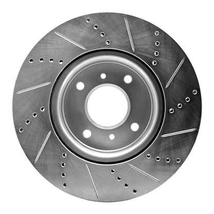 R1 Concepts R1 04-06 Nissan Sentra Front Left Drilled & Slotted Silver Brake Rotor