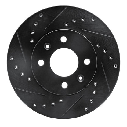 R1 Concepts R1 06-12 Dodge Attitude (Mexico) Front Left Drilled & Slotted Black Brake Rotor