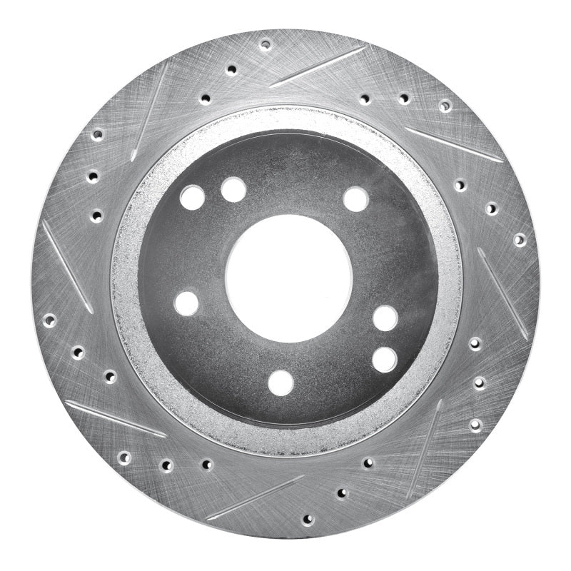R1 Concepts R1 88-96 Chevrolet Corvette Rear Left Drilled & Slotted Silver Brake Rotor