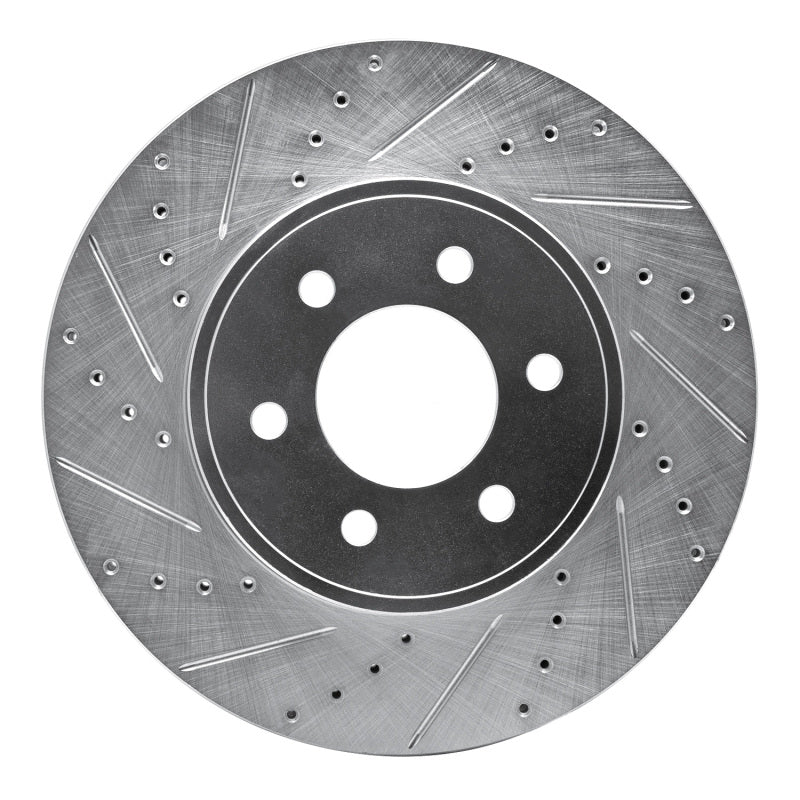 R1 Concepts R1 03-03 Dodge Durango Front Left Drilled & Slotted Silver Brake Rotor