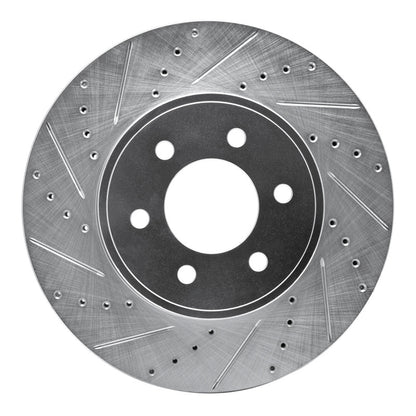 R1 Concepts R1 03-03 Dodge Durango Front Left Drilled & Slotted Silver Brake Rotor