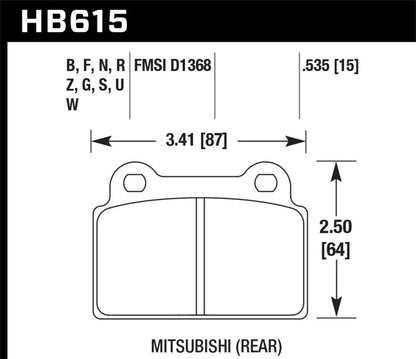 Hawk Performance Hawk EVO X HP+ Street Rear Brake Pads