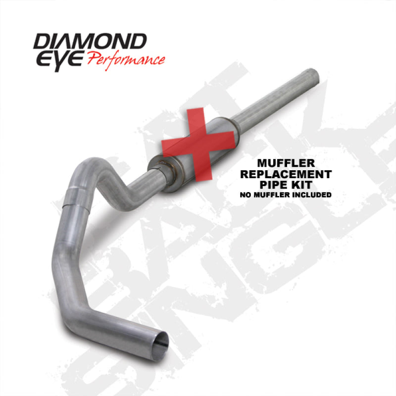 Diamond Eye Performance Diamond Eye KIT 4in Catback MFLR RPLCMENT PIPE Single AL: 2004.5-2007.5 DODGE CUMMINS 600