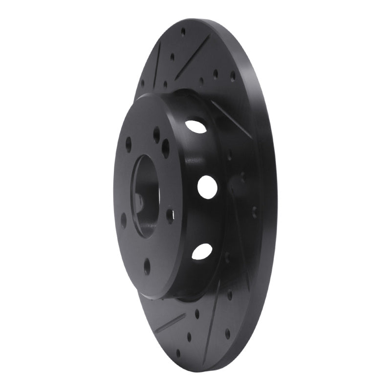 R1 Concepts R1 97-98 Mercedes-Benz C230 Front Left Drilled & Slotted Black Brake Rotor