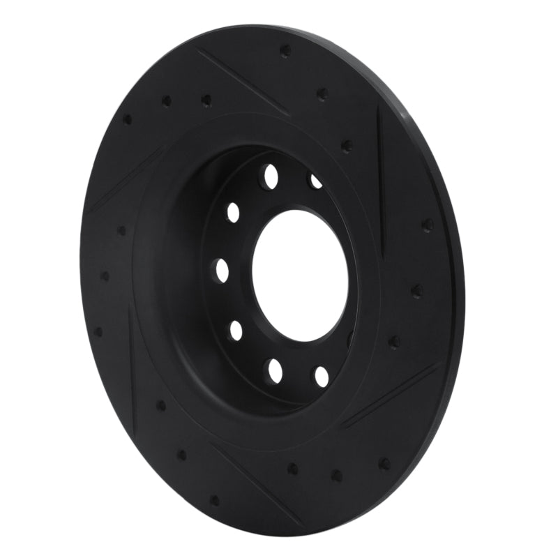 R1 Concepts R1 13-16 Dodge Dart Rear Left Drilled & Slotted Black Brake Rotor