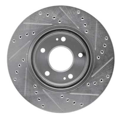R1 Concepts R1 01-06 Hyundai Santa Fe Front Left Drilled & Slotted Silver Brake Rotor
