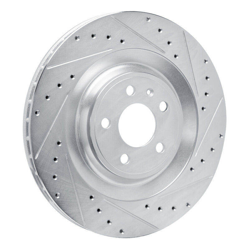 R1 Concepts R1 15-18 Porsche Macan Rear Right Drilled & Slotted Silver Brake Rotor