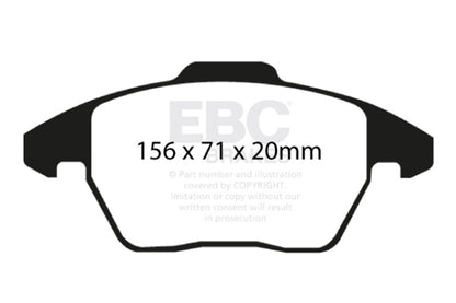 EBC 06-13 Audi A3 2.0 Turbo (Girling rear caliper) Greenstuff Front Brake Pads