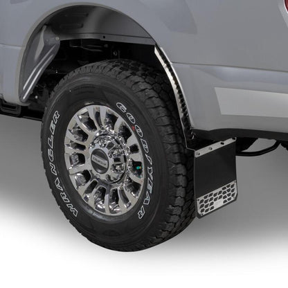 Putco 17-20 Ford SuperDuty - Set of 2 (Excl Dually Rear) Mud Skins - Polished SS w/ Hex Shield